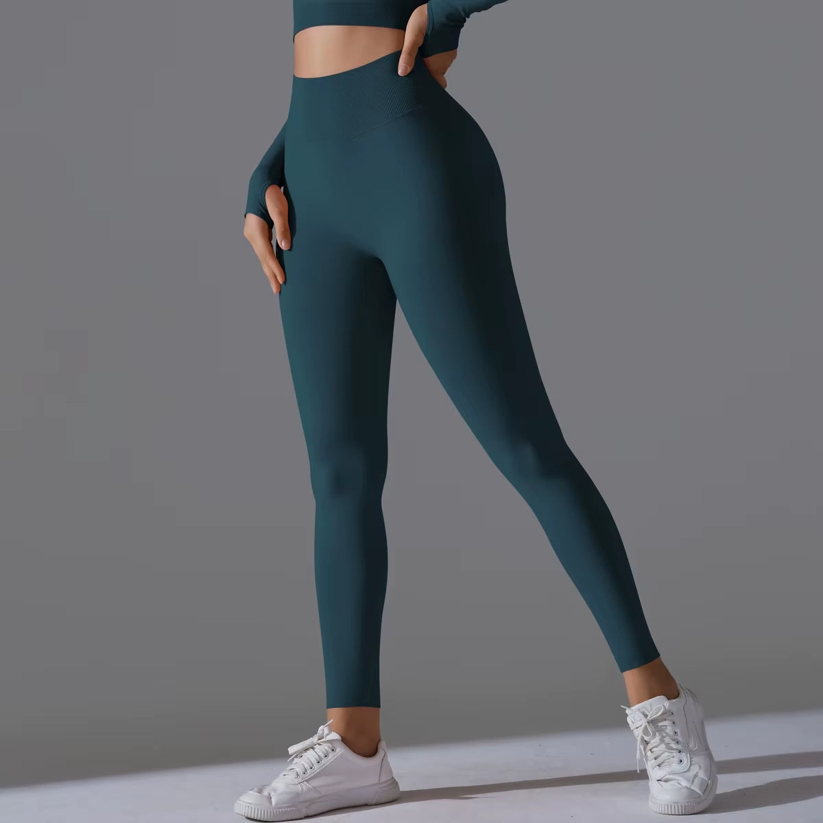 Sculpt & Lift High Waist Tummy Control Leggings - Blue Green