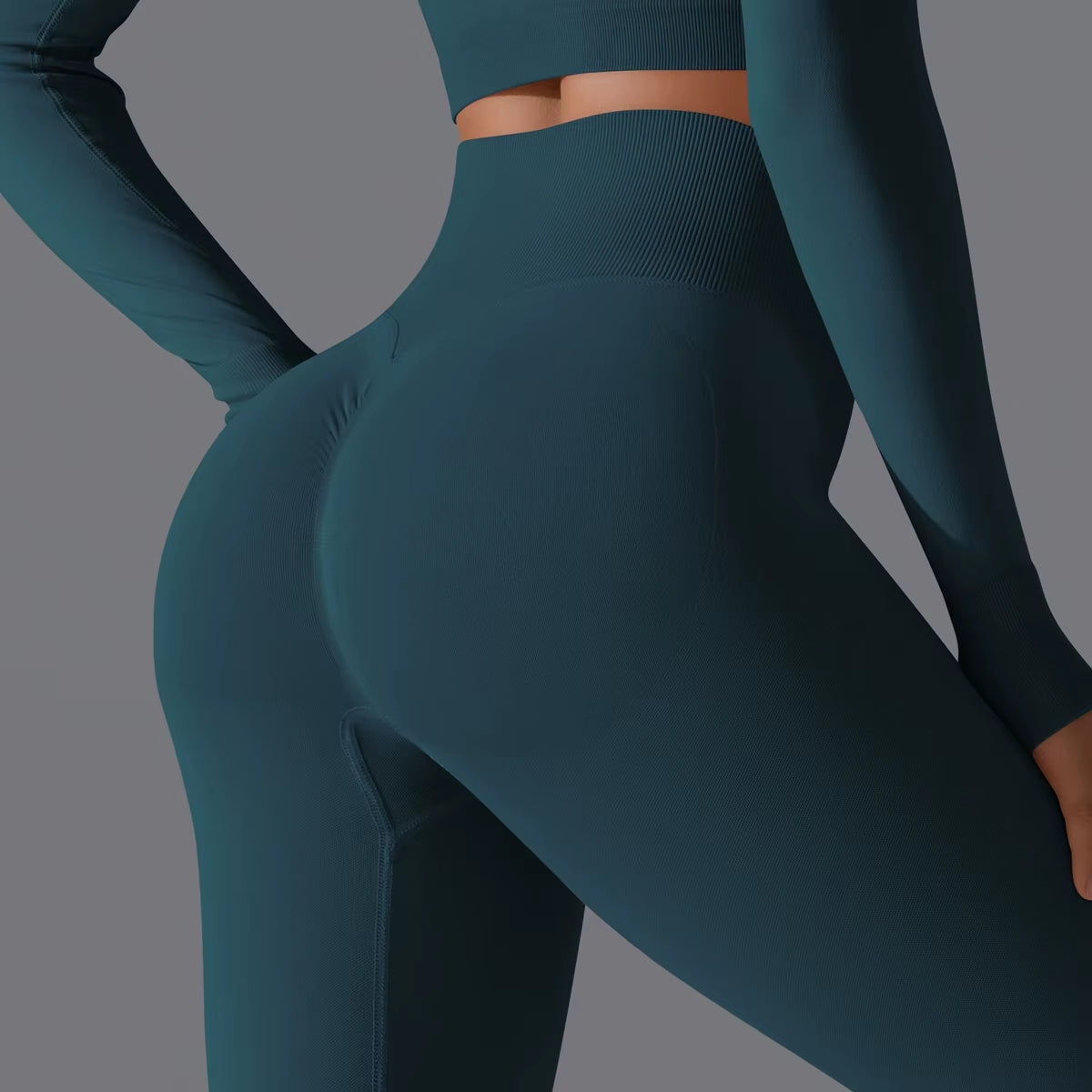 Sculpt & Lift High Waist Tummy Control Leggings - Blue Green