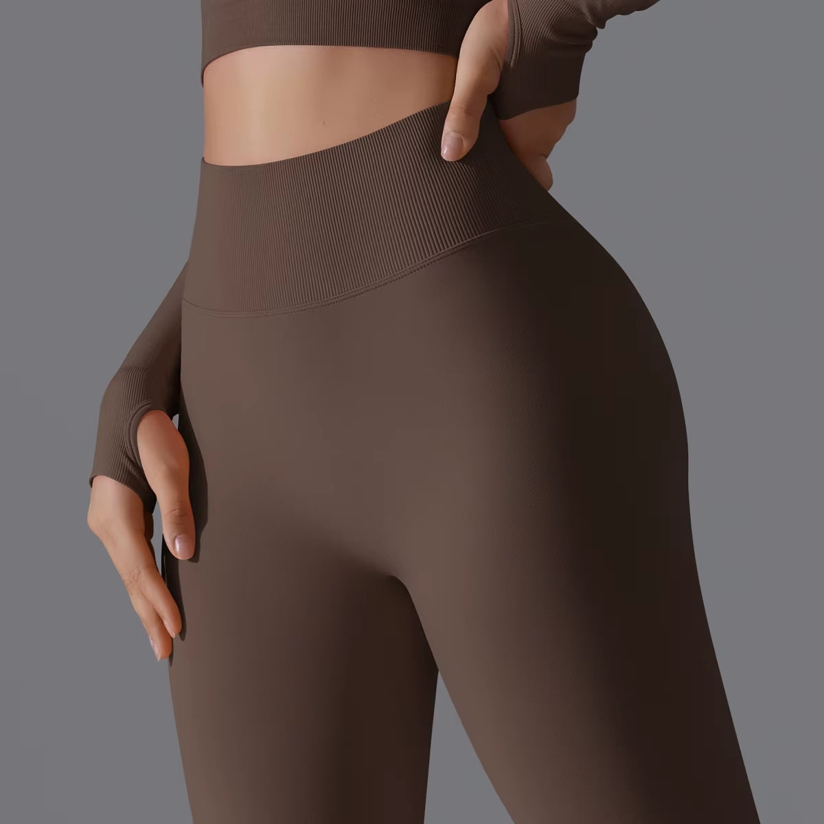 Sculpt & Lift High Waist Tummy Control Leggings - Brown