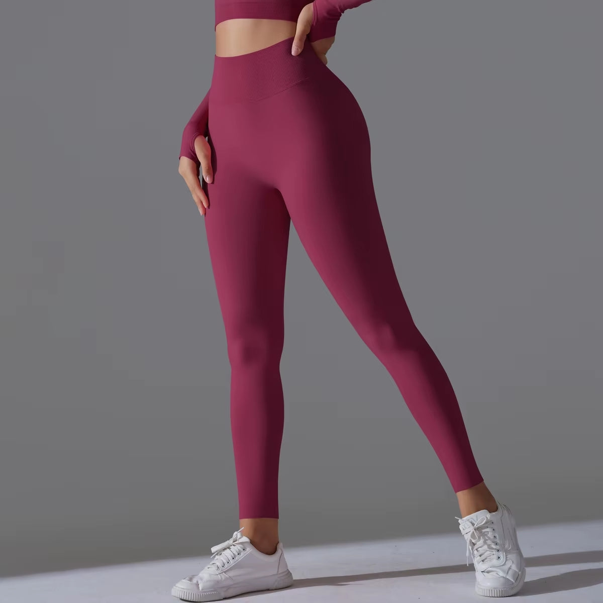 Sculpt & Lift High Waist Tummy Control Leggings - Burgundy