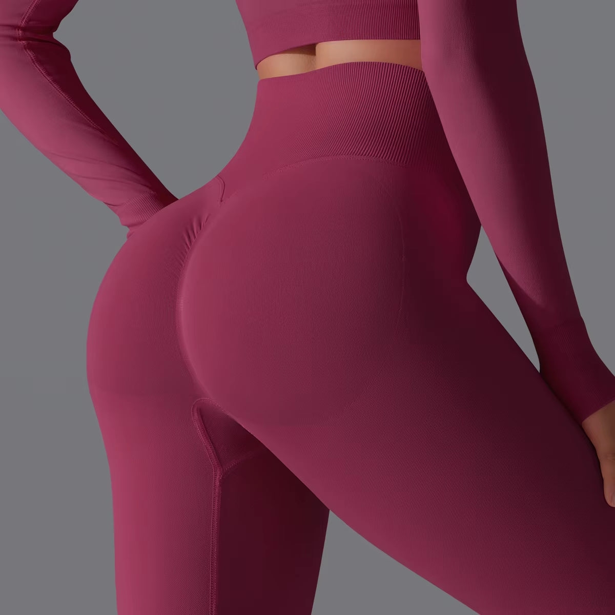 Sculpt & Lift High Waist Tummy Control Leggings - Burgundy