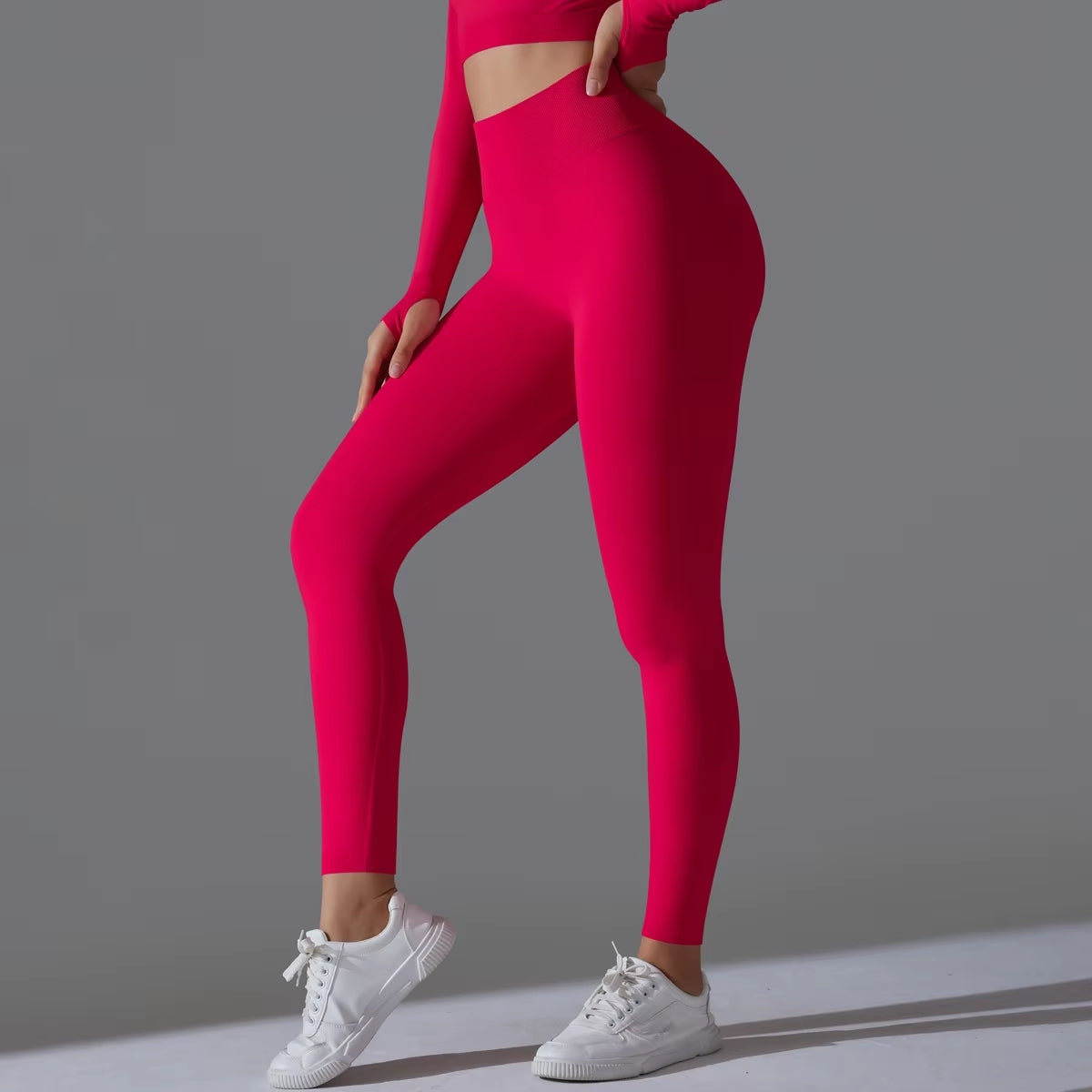 Sculpt & Lift High Waist Tummy Control Leggings - Red